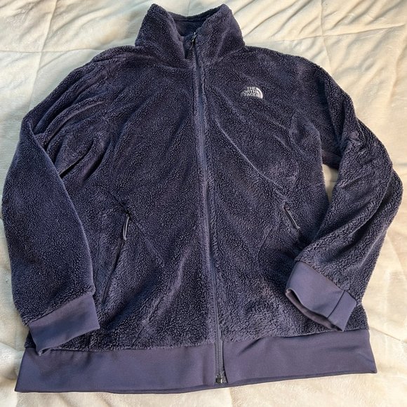 North Face Teddy Fleece Jacket Womens Large Purple Zip Up Ladies Osito - Picture 1 of 4